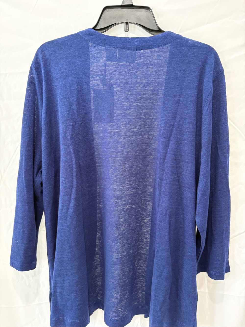 Sigrid Olsen Blue Linen Open Cardigan